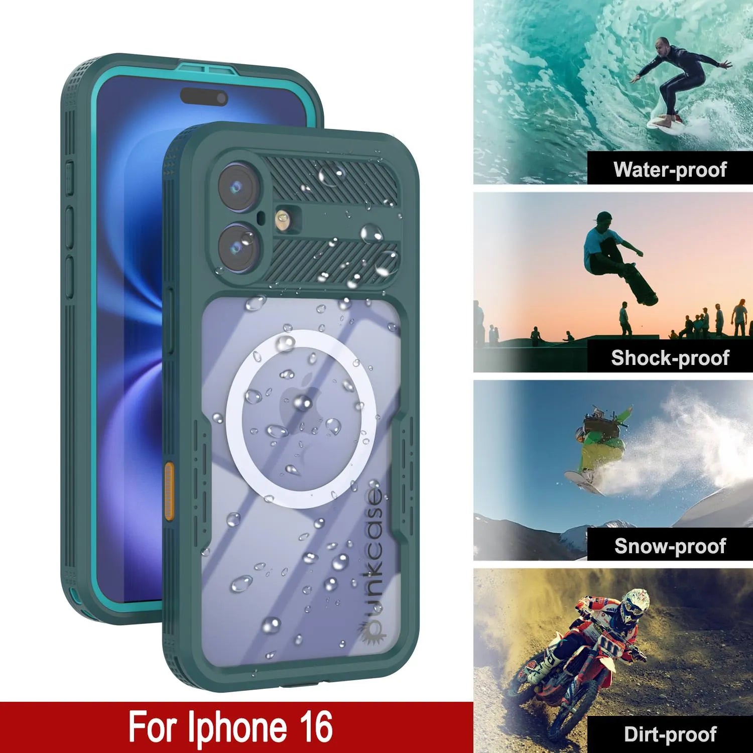 iPhone 16 Waterproof Case [Alpine 2.0 Series] [Slim Fit] [IP68 Certified] [Shockproof] [Blue]