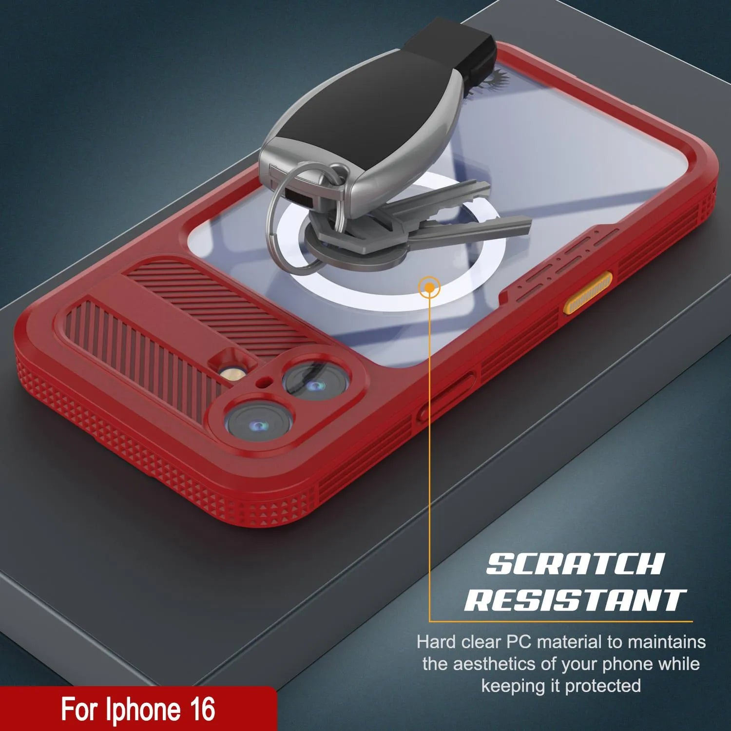 iPhone 16 Waterproof Case [Alpine 2.0 Series] [Slim Fit] [IP68 Certified] [Shockproof] [Red]