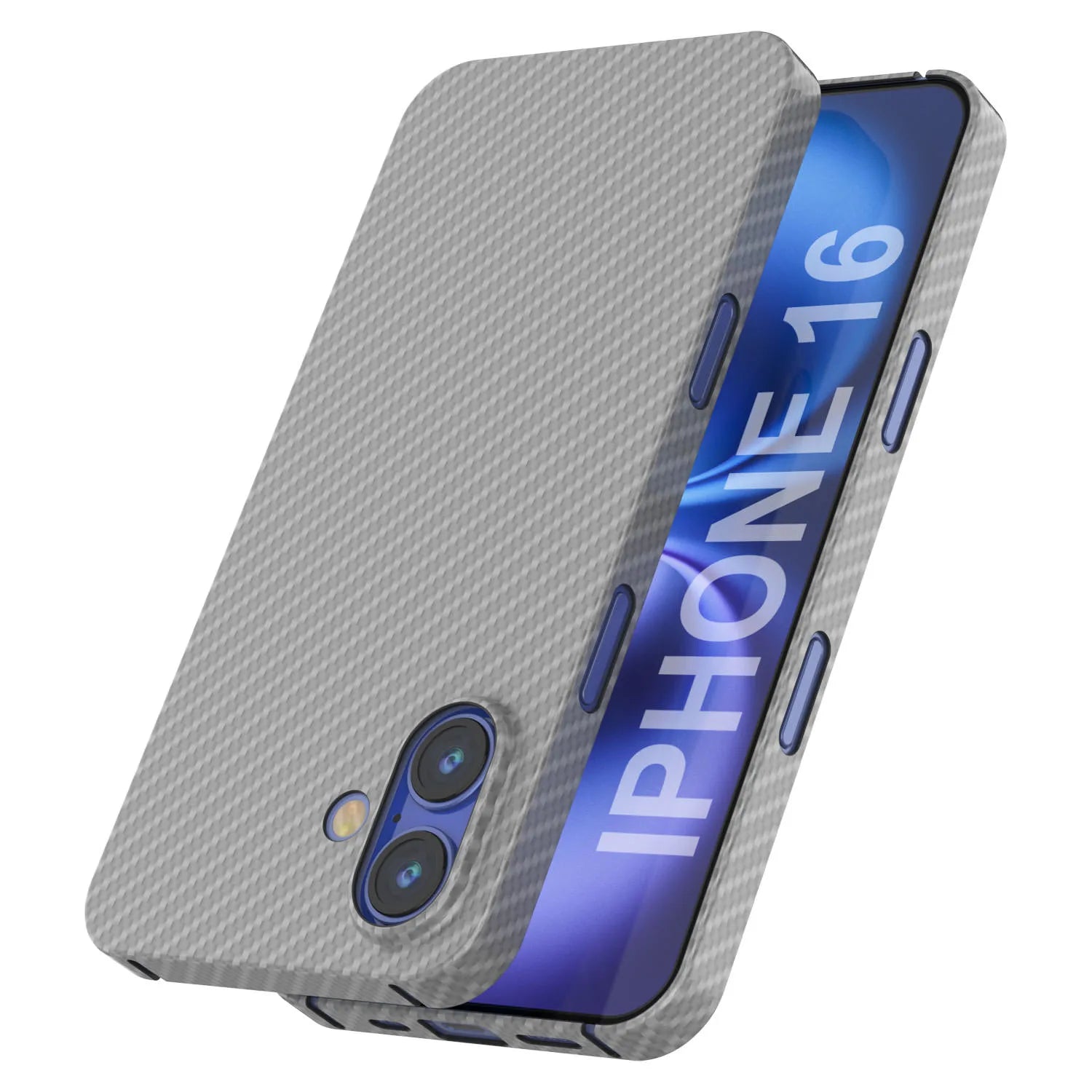 Punkcase iPhone 16 Carbon Fiber Case [AramidShield Series] Ultra Slim & Light Kevlar [White]