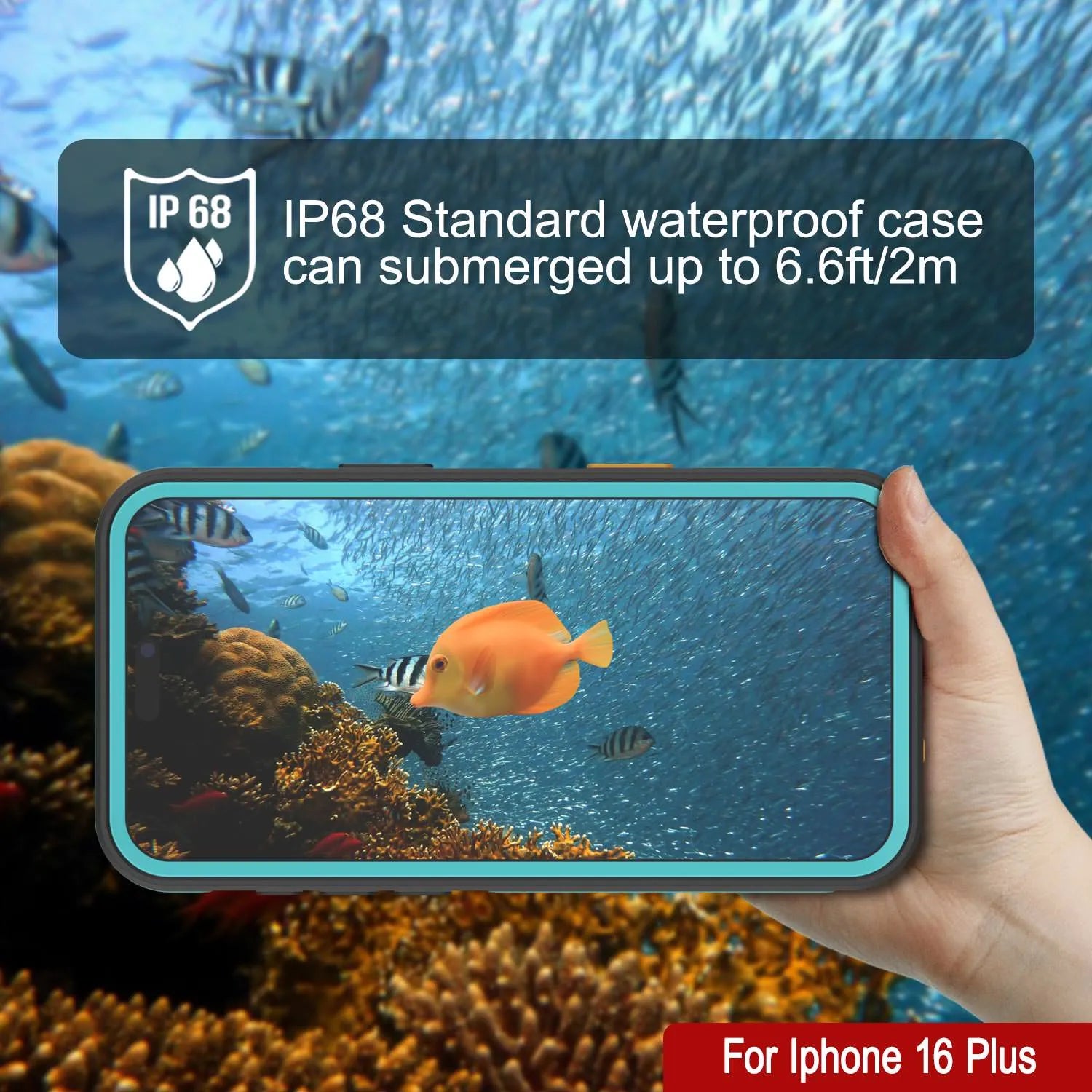 iPhone 16 Plus Waterproof Case [Kickstud 2.0 Series] Protective IP68 Cover W/Screen Protector & Kickstand [Teal]