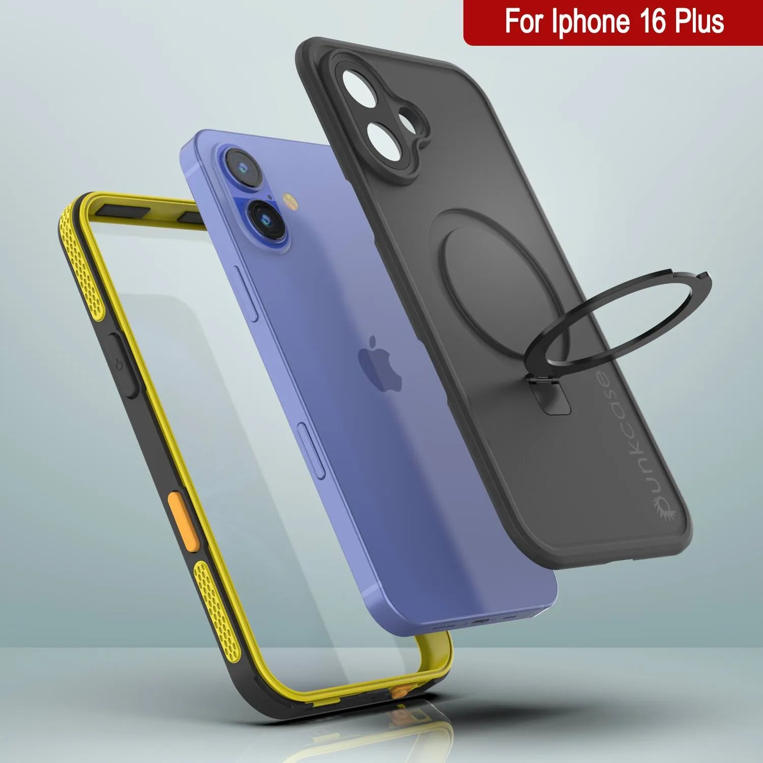 iPhone 16 Plus Waterproof Case [Kickstud 2.0 Series] Protective IP68 Cover W/Screen Protector & Kickstand (Yellow)