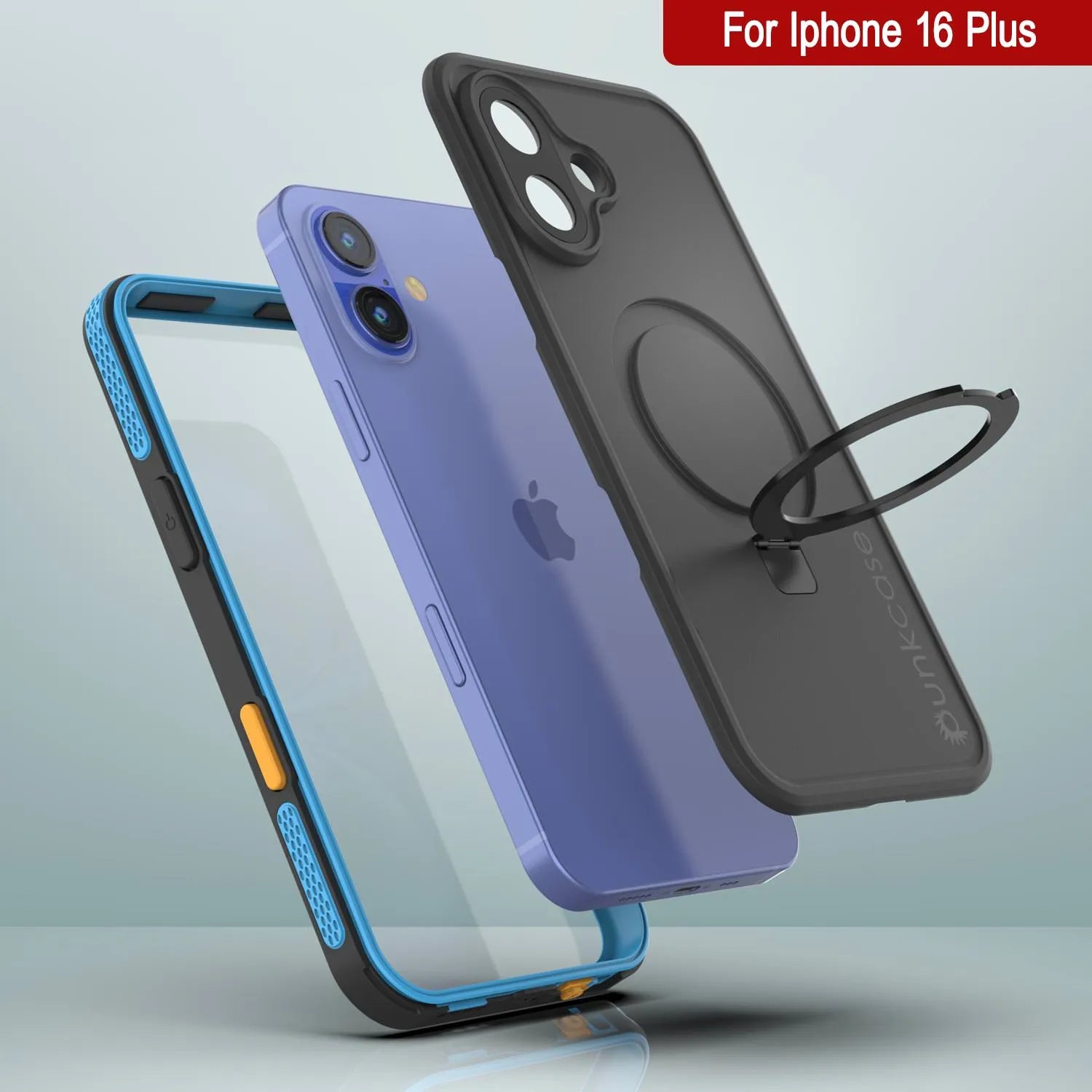 iPhone 16 Plus Waterproof Case [Kickstud 2.0 Series] Protective IP68 Cover W/Screen Protector & Kickstand [Blue]