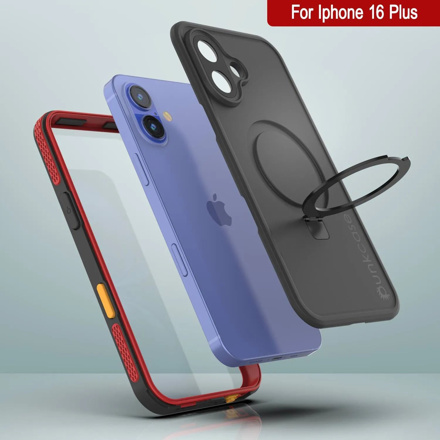 iPhone 16 Plus Waterproof Case [Kickstud 2.0 Series] Protective IP68 Cover W/Screen Protector & Kickstand [Red]