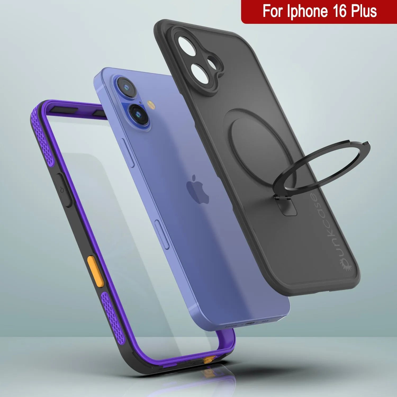 iPhone 16 Plus Waterproof Case [Kickstud 2.0 Series] Protective IP68 Cover W/Screen Protector & Kickstand [Purple]