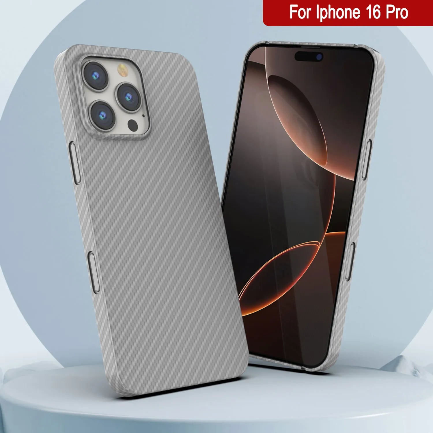 Punkcase iPhone 16 Pro Carbon Fiber Case [AramidShield Series] Ultra Slim & Light Kevlar [White]