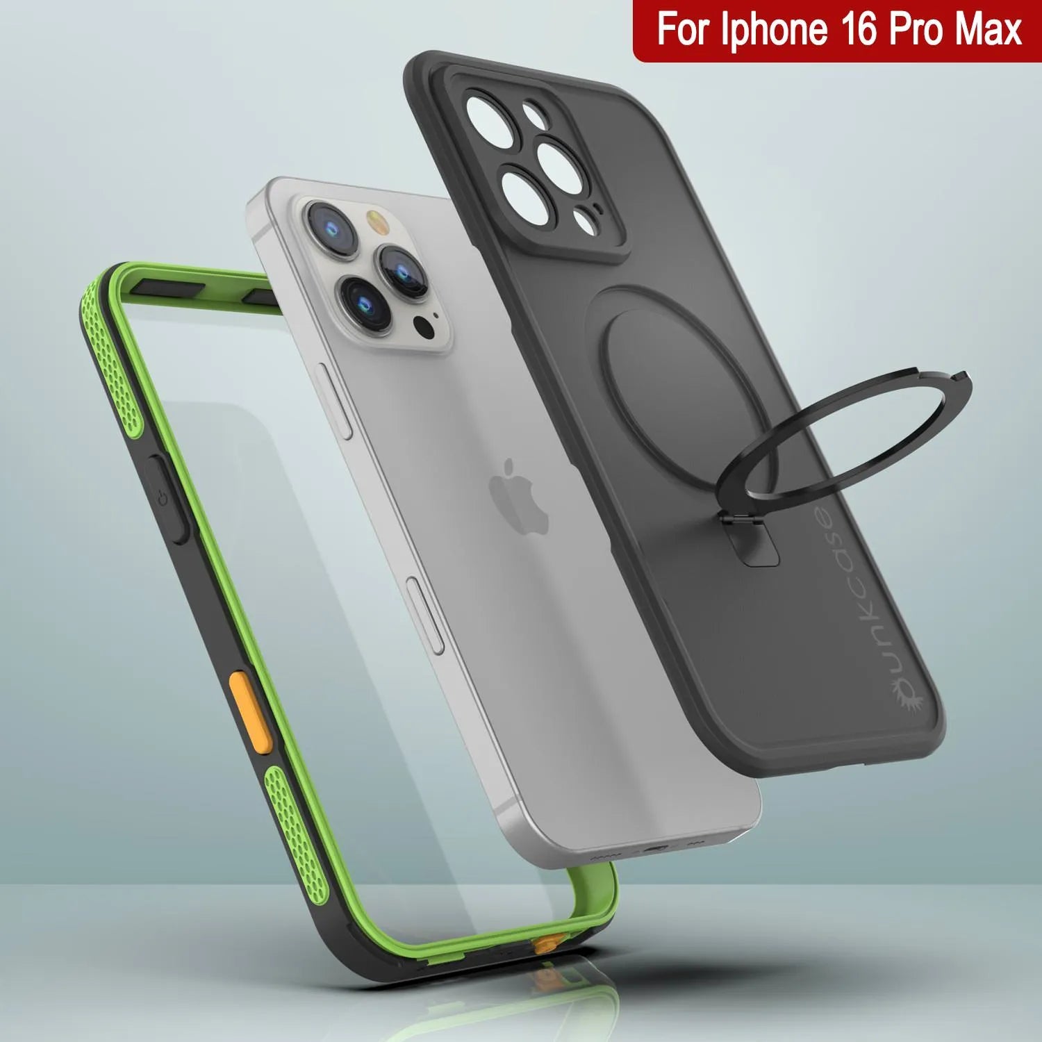 iPhone 16 Pro Max Waterproof Case [Kickstud 2.0 Series] Protective IP68 Cover W/Screen Protector & Kickstand [Green]