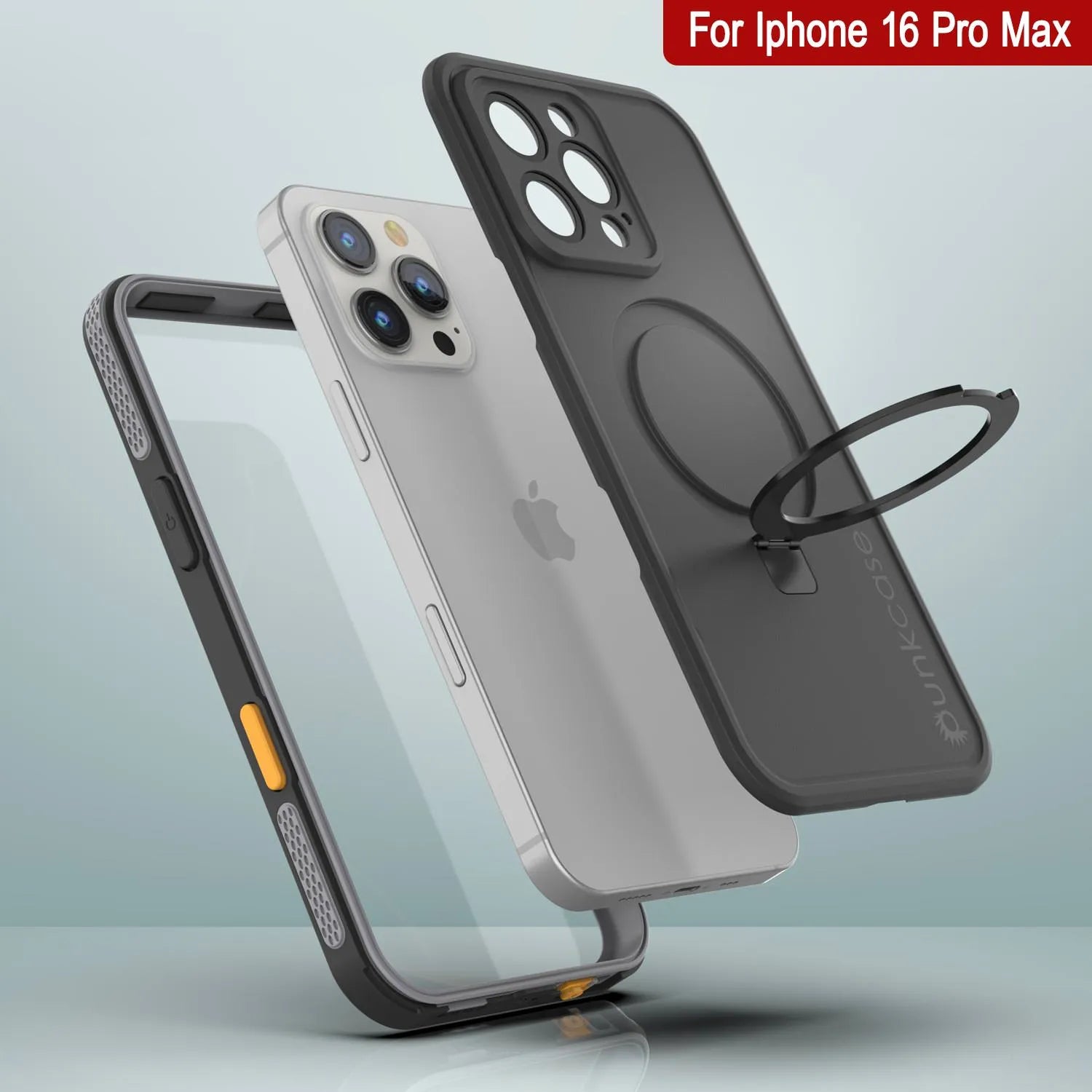 iPhone 16 Pro Max Waterproof Case [Kickstud 2.0 Series] Protective IP68 Cover W/Screen Protector & Kickstand [Grey]