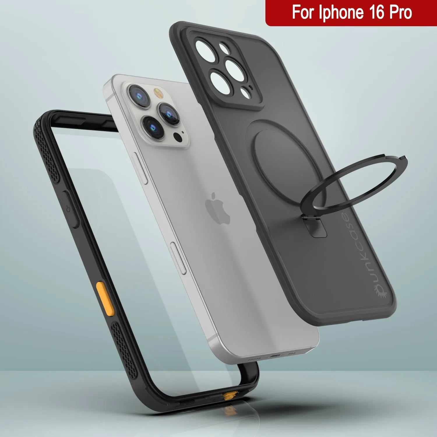 iPhone 16 pro Waterproof Case [Kickstud 2.0 Series] Protective IP68 Cover W/Screen Protector & Kickstand [Black]