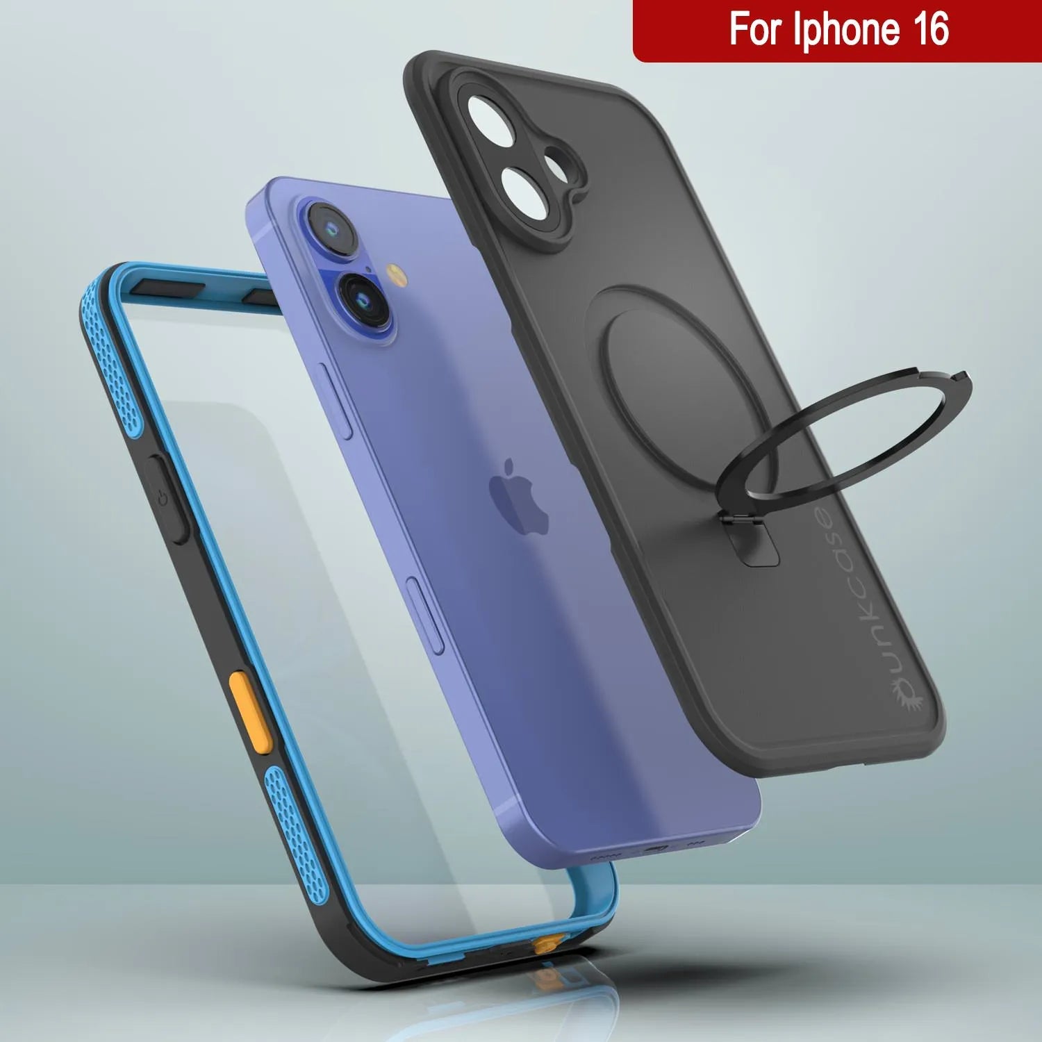 iPhone 16 Waterproof Case [Kickstud 2.0 Series] Protective IP68 Cover W/Screen Protector & Kickstand [Blue]