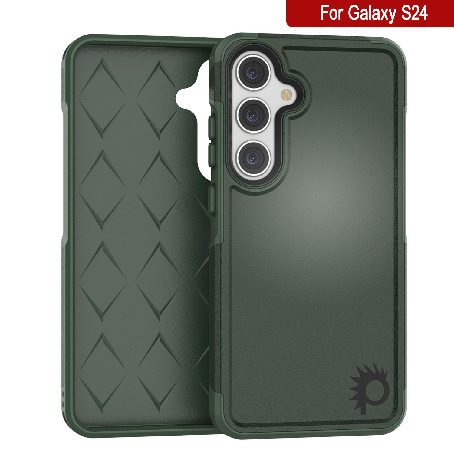 PunkCase Galaxy S25 Case, [Spartan 2.0 Series] Clear Rugged Heavy Duty Cover [Dark Green]