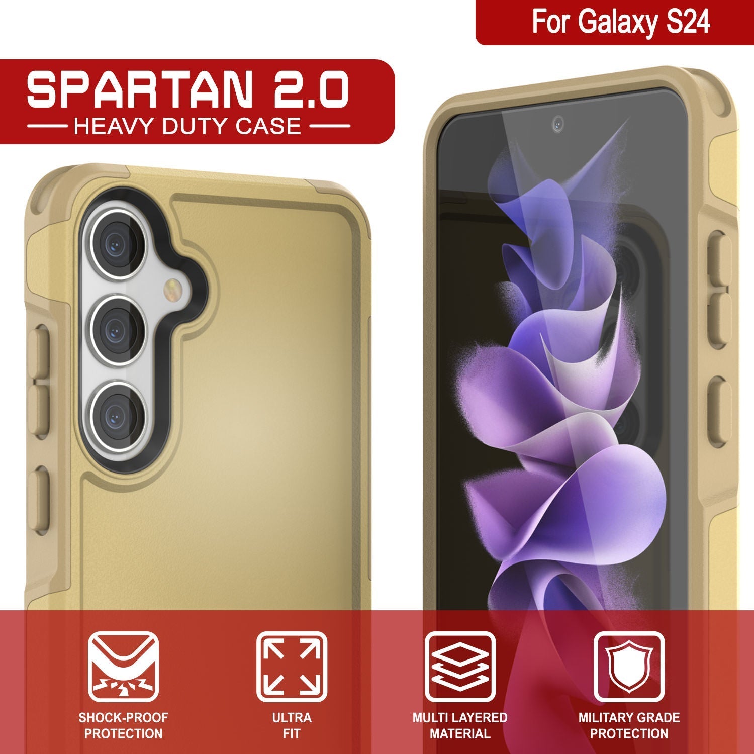 PunkCase Galaxy S25 Case, [Spartan 2.0 Series] Clear Rugged Heavy Duty Cover [Yellow]