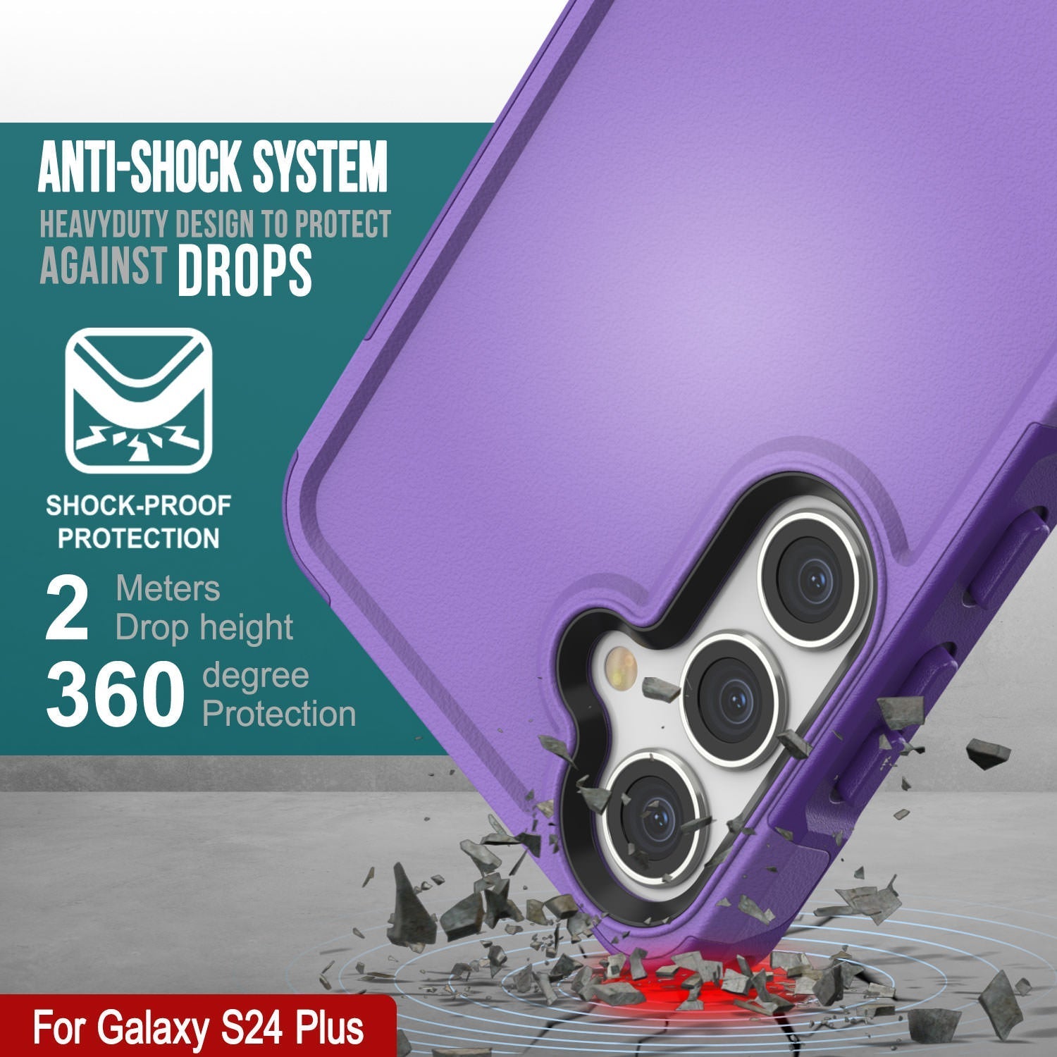 PunkCase Galaxy S25+ Plus Case, [Spartan 2.0 Series] Clear Rugged Heavy Duty Cover [Purple]