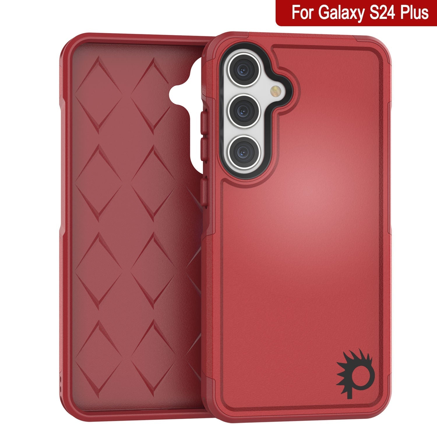 PunkCase Galaxy S25+ Plus Case, [Spartan 2.0 Series] Clear Rugged Heavy Duty Cover [Red]