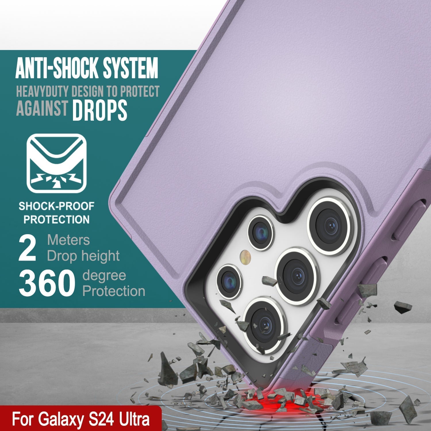 PunkCase Galaxy S25 Ultra Case, [Spartan 2.0 Series] Clear Rugged Heavy Duty Cover [Lilac]