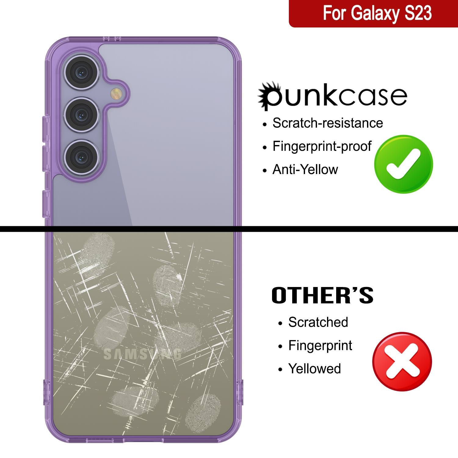 Galaxy S25 Magnetic Wireless Charging Case [Clear Acrylic Series] [Non-Slip] For Galaxy S25 [Purple]