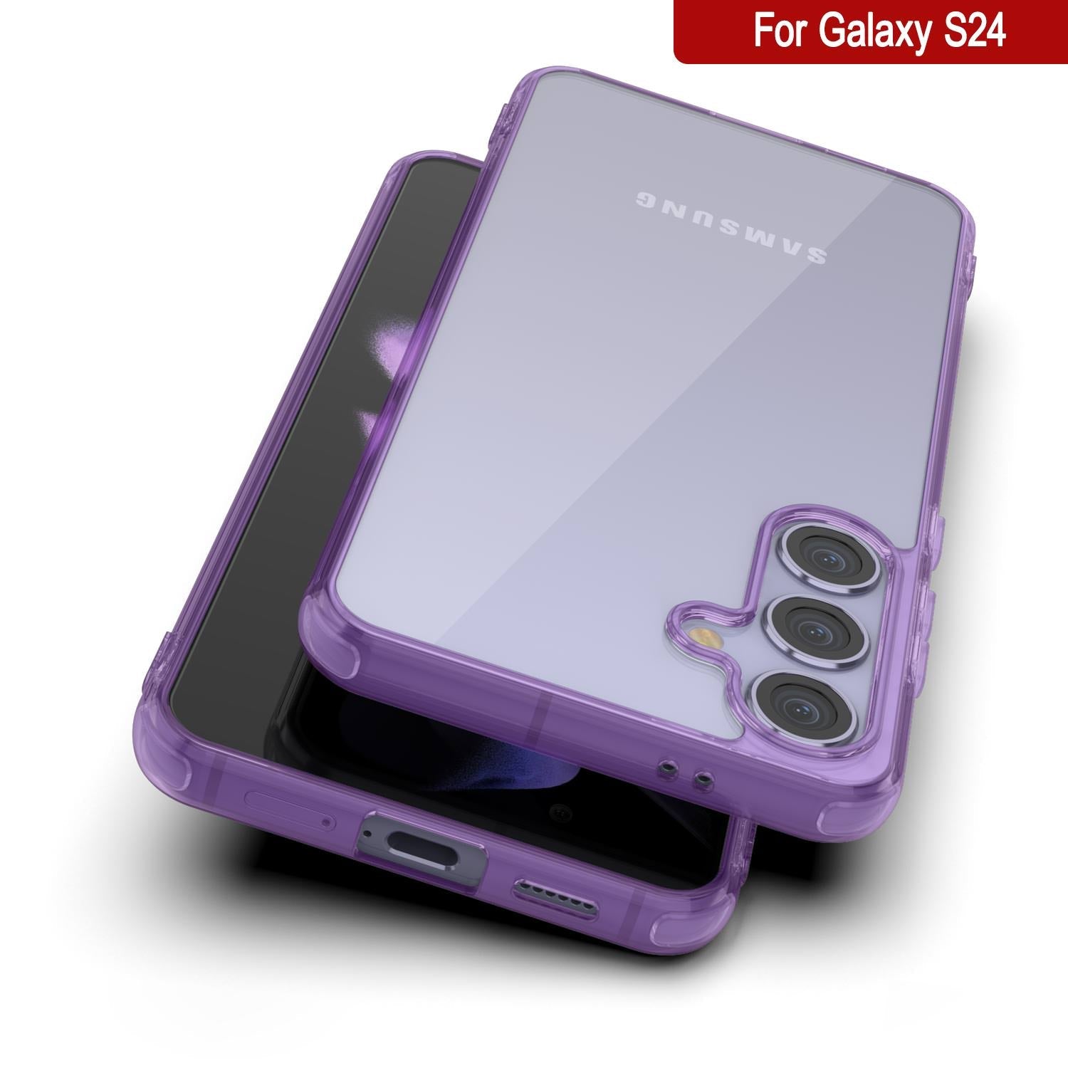 Galaxy S25 Magnetic Wireless Charging Case [Clear Acrylic Series] [Non-Slip] For Galaxy S25 [Purple]