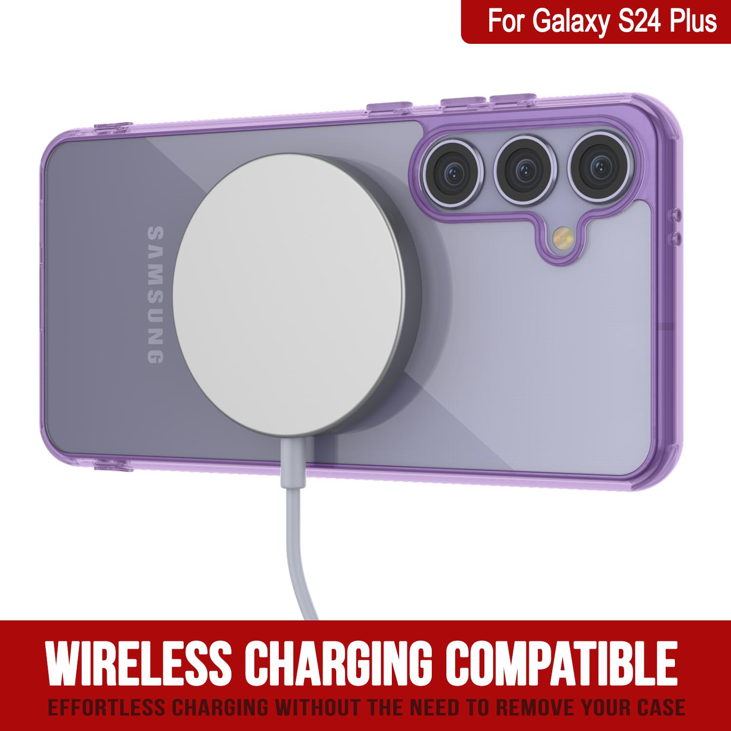 Galaxy S25 Plus Magnetic Wireless Charging Case [Clear Acrylic Series] [Non-Slip] For Galaxy S25 Plus [Purple]