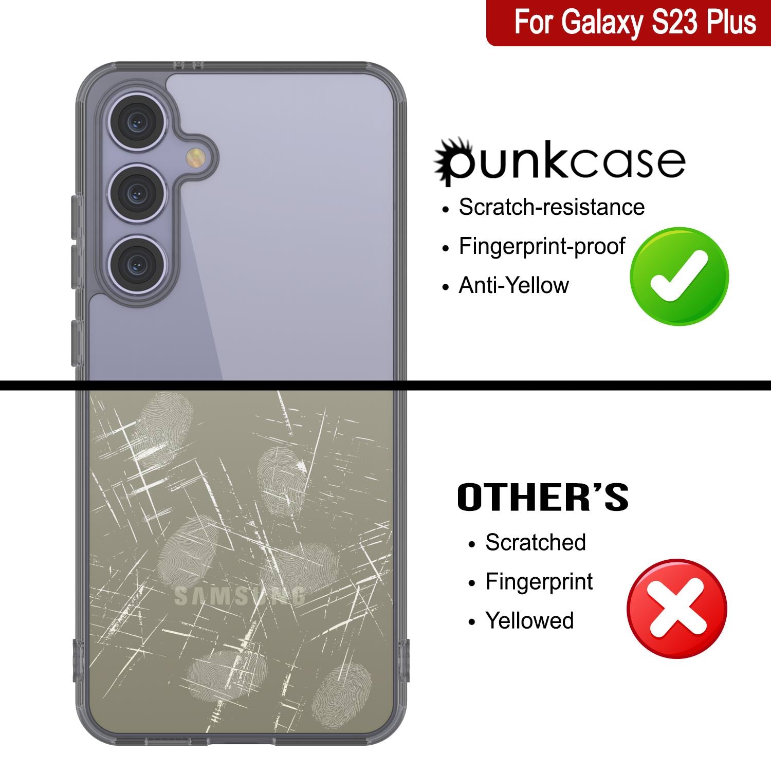 Galaxy S25 Plus Case [Clear Acrylic Series] [Non-Slip] For Galaxy S25 Plus [Grey]