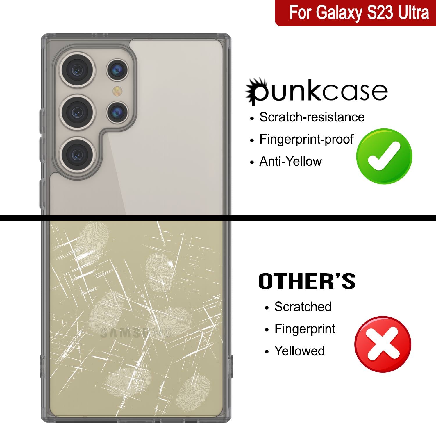 Galaxy S25 Ultra Case [Clear Acrylic Series] [Non-Slip] For Galaxy S25 Ultra [Grey]