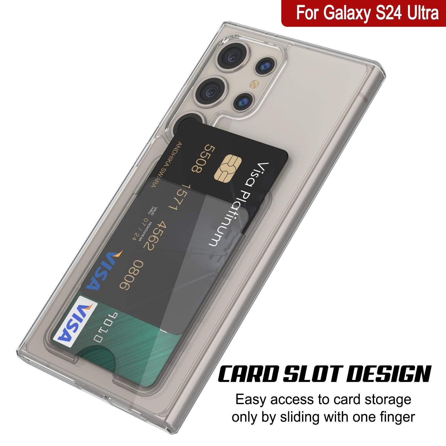 Galaxy S24 Ultra Card Holder Case [Crystal CardSlot Series] [Slim Fit] [Clear]