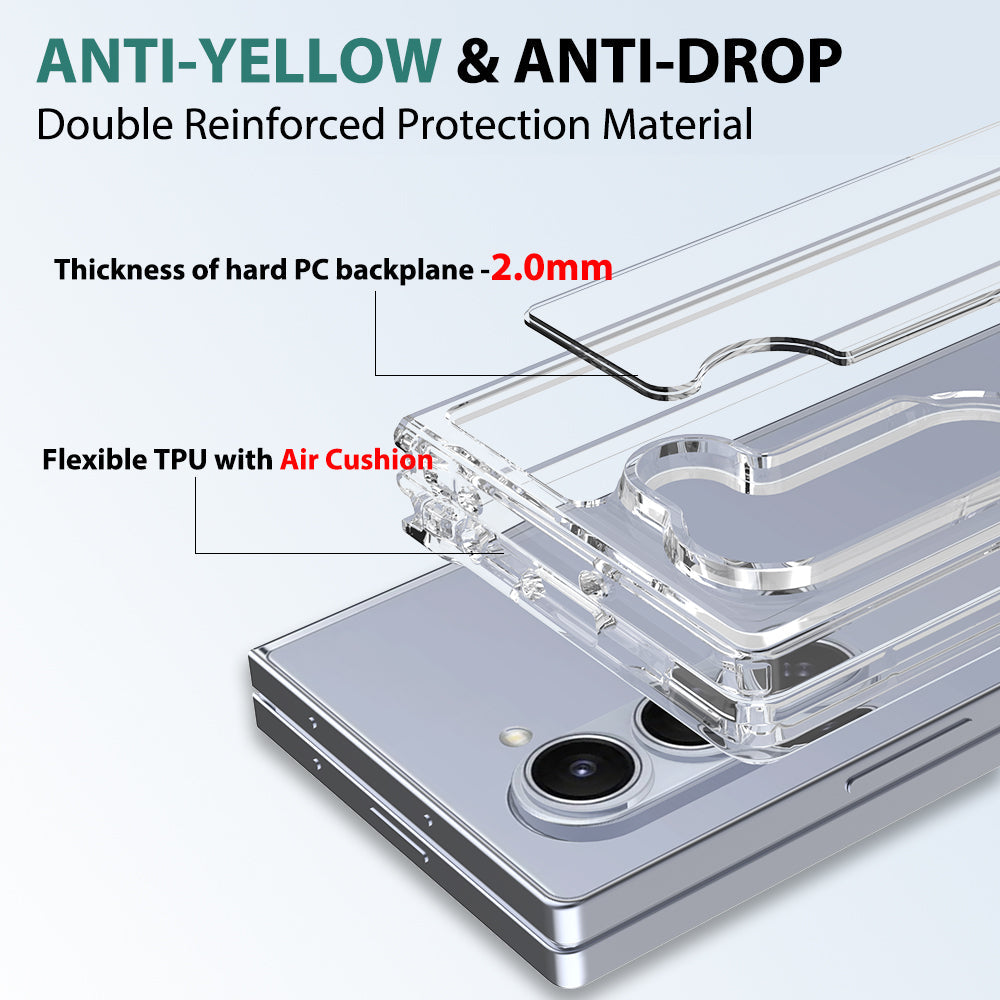 Galaxy Z Fold6 Case [Clear Acrylic Series] [Non-Slip] For Galaxy Z Fold6 [Blue]