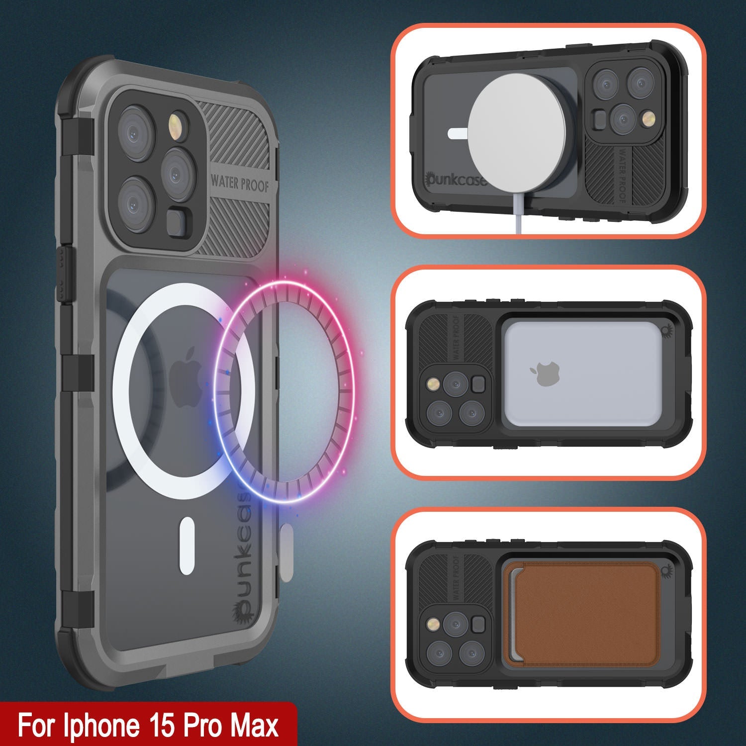 iPhone 16 Pro Max Metal Extreme 2.0 Series Aluminum Waterproof Case IP68 W/Buillt in Screen Protector [Silver]