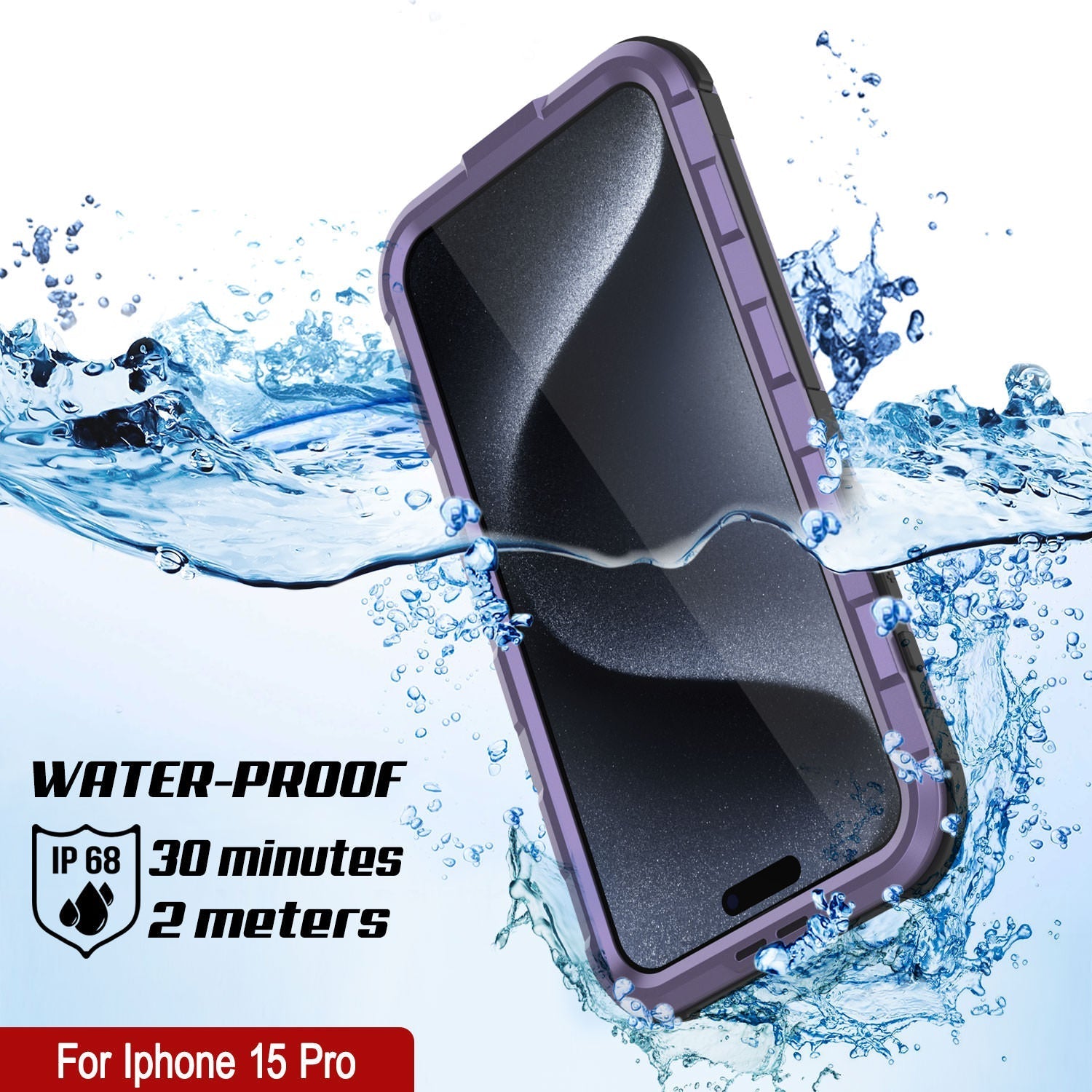 iPhone 16 Pro Metal Extreme 2.0 Series Aluminum Waterproof Case IP68 W/Buillt in Screen Protector [Purple]