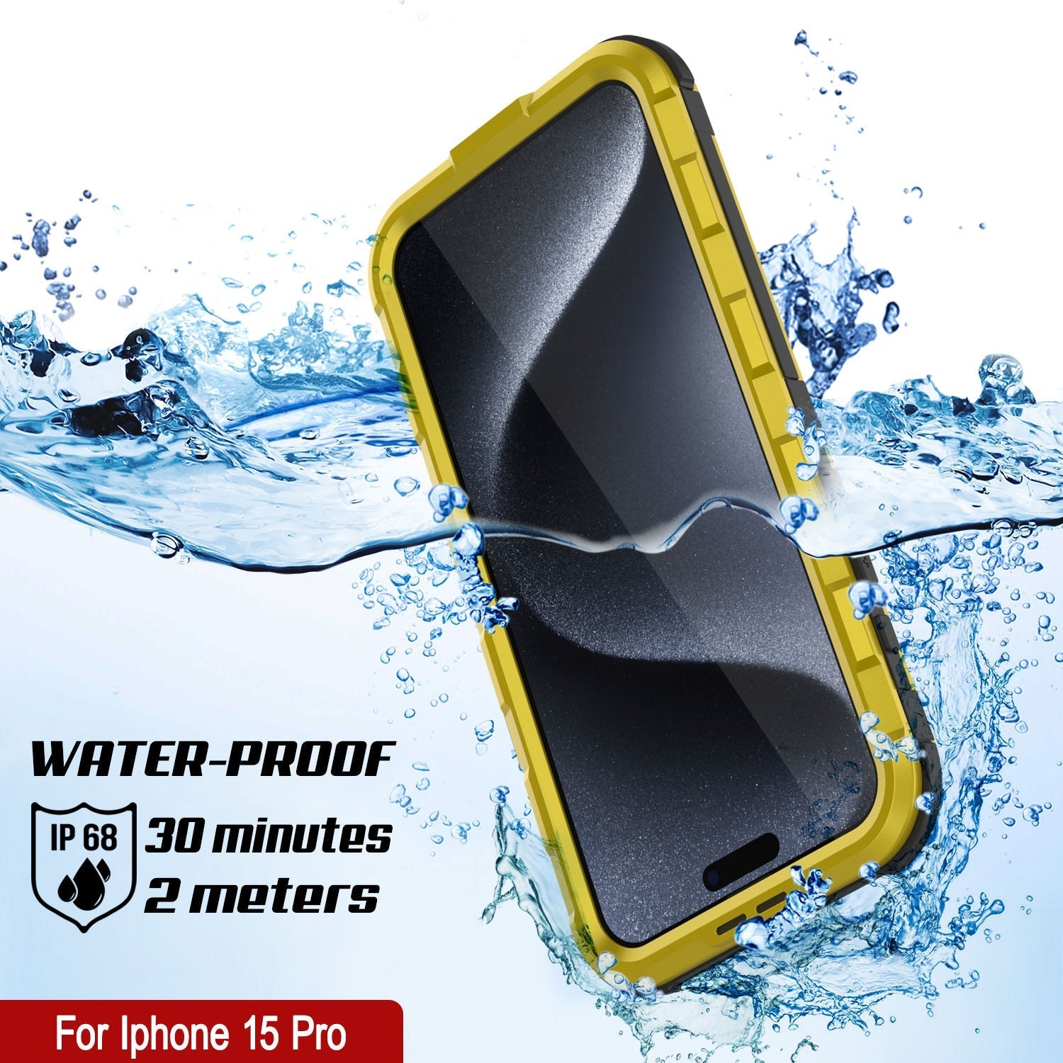 iPhone 16 Pro Metal Extreme 2.0 Series Aluminum Waterproof Case IP68 W/Buillt in Screen Protector [Yellow]