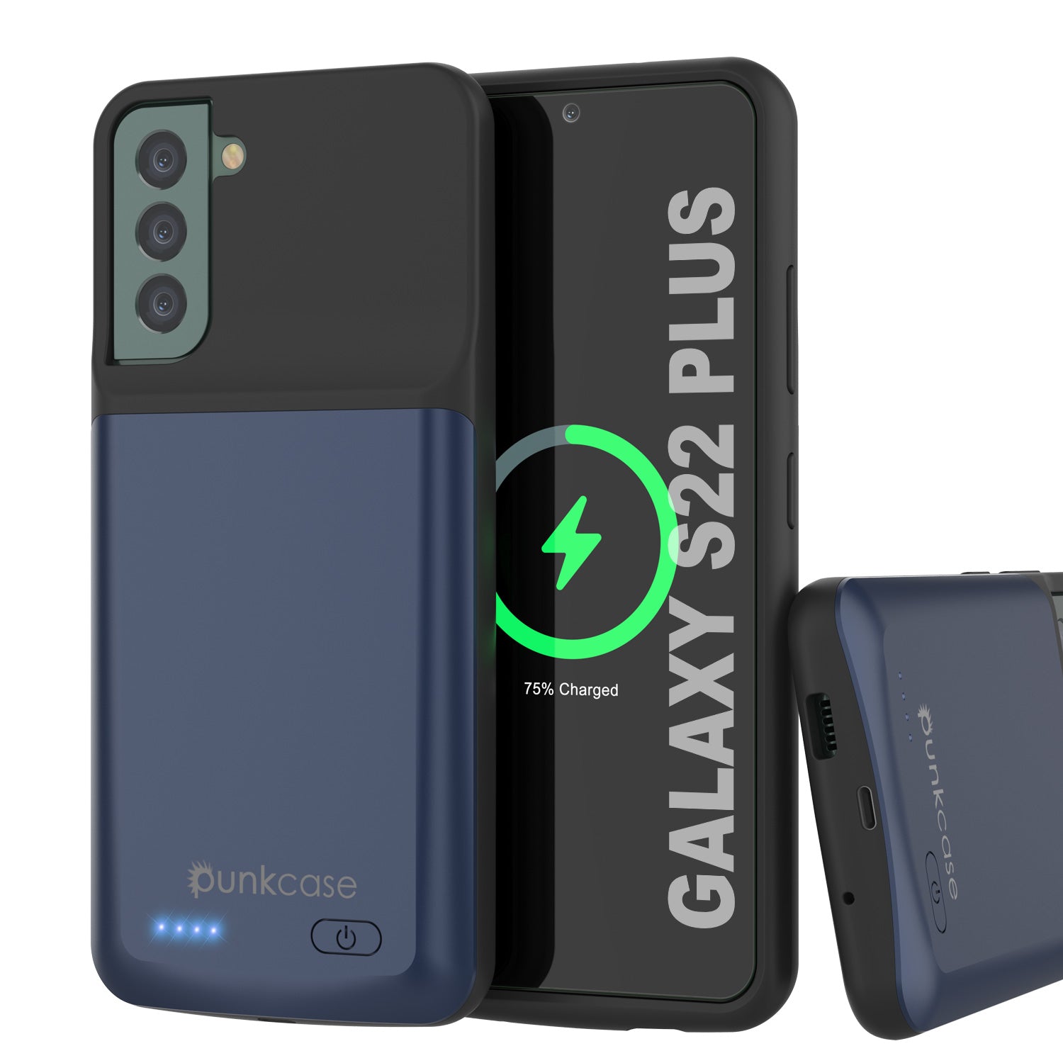 PunkJuice S22+ Plus Battery Case Blue - Portable Charging Power Juice Bank with 4800mAh