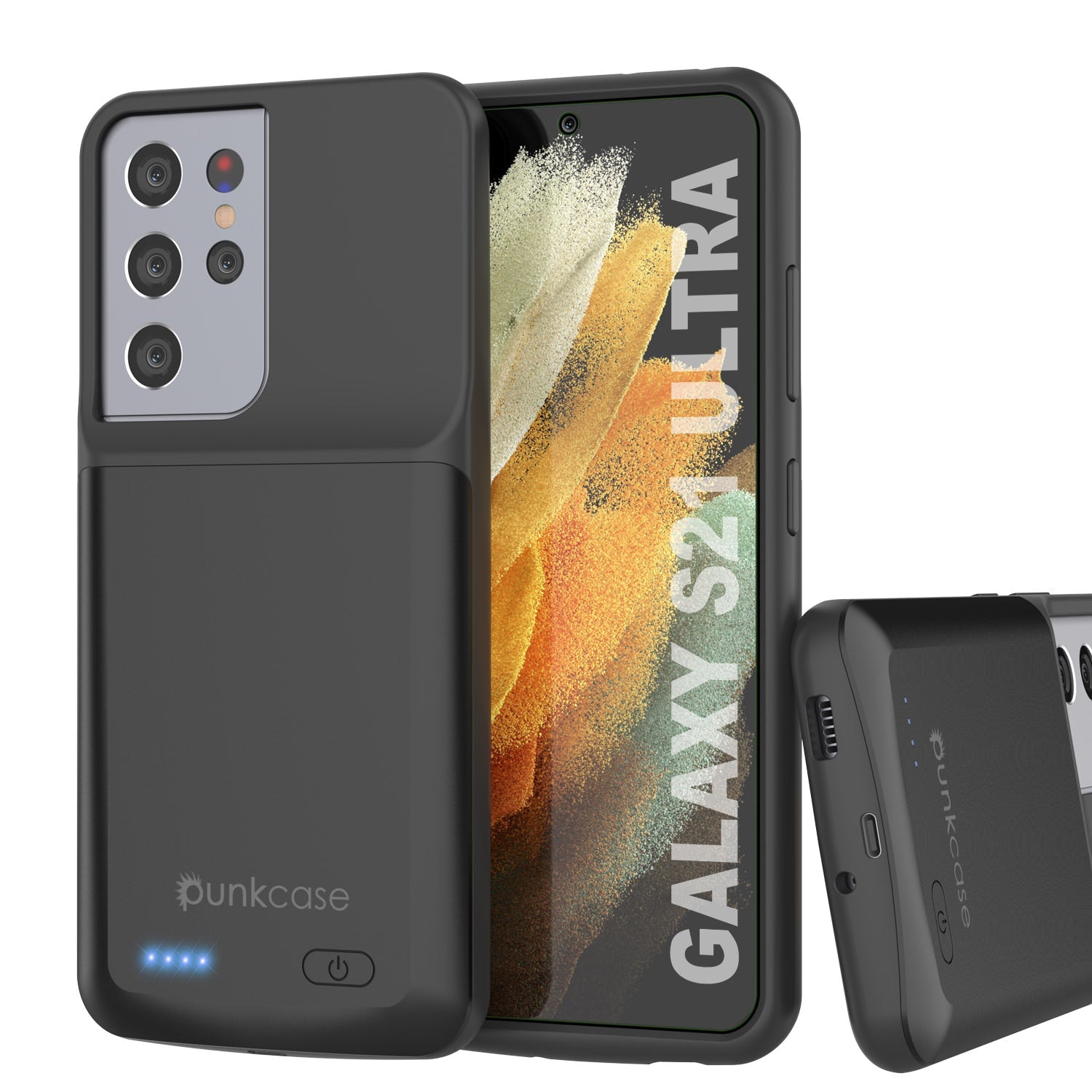 PunkJuice S21 Ultra Battery Case Black - Portable Charging Power Juice Bank with 4700mAh