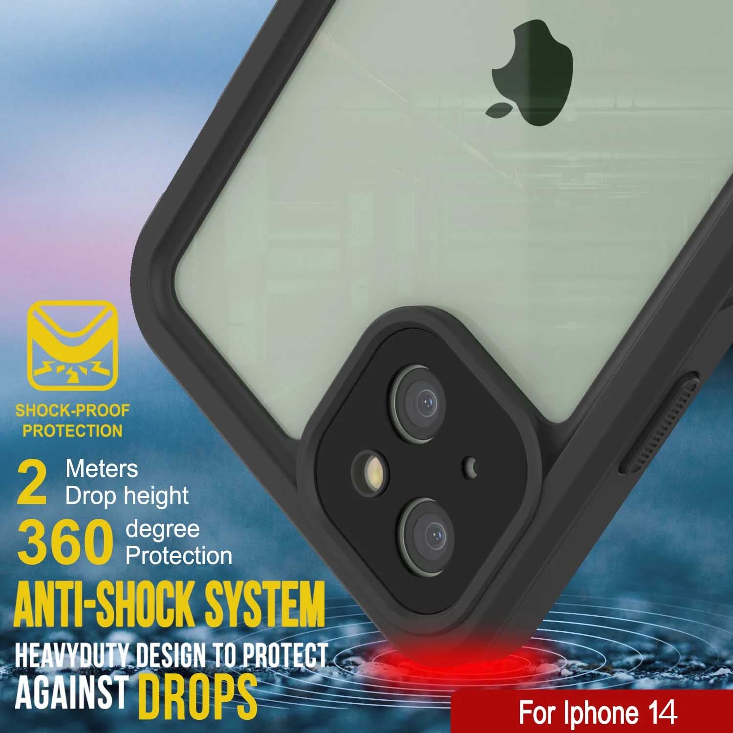 iPhone 14  Waterproof Case, Punkcase [Extreme Series] Armor Cover W/ Built In Screen Protector [Light Green]