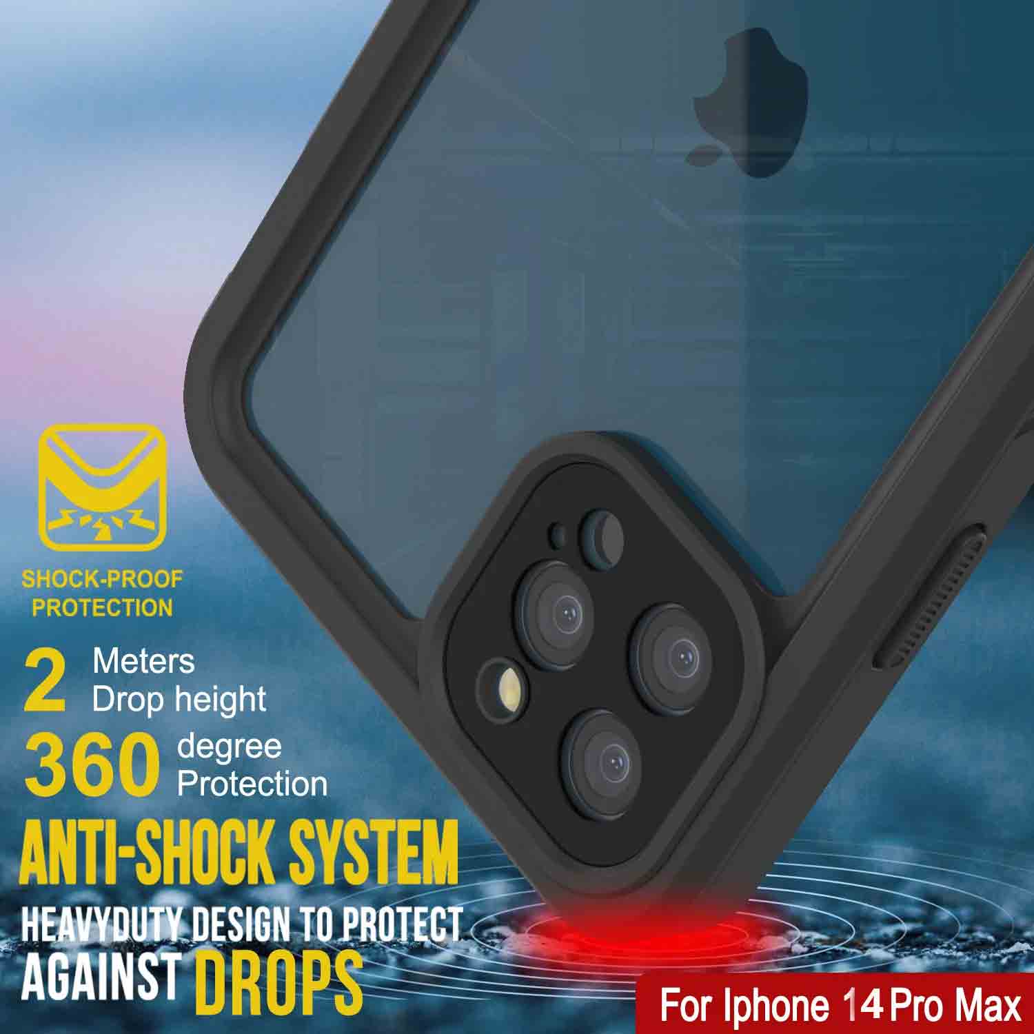 iPhone 14 Pro Max Waterproof Case, Punkcase [Extreme Series] Armor Cover W/ Built In Screen Protector [Teal]