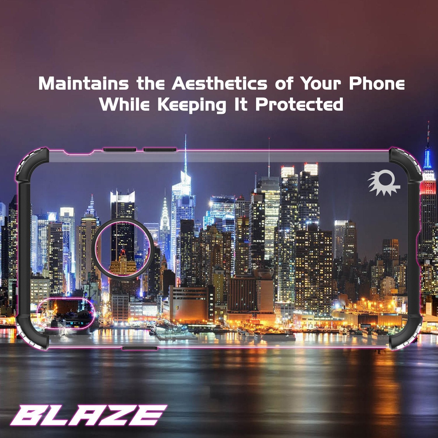 iPhone X Punkcase [BLAZE SERIES] Cover W/ Screen Protector [black]