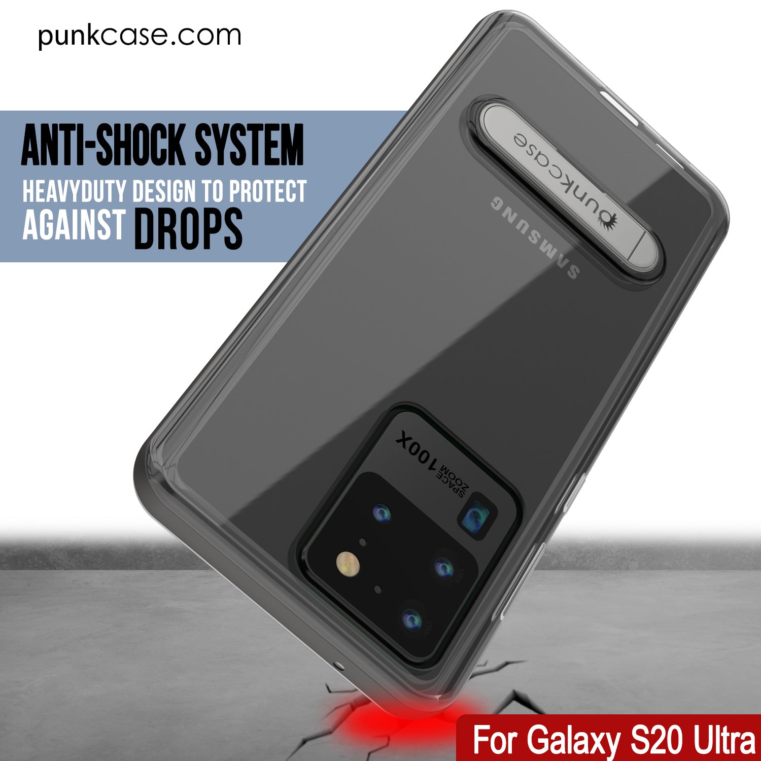 Galaxy S20 Ultra Case, PUNKcase [LUCID 3.0 Series] [Slim Fit] Armor Cover w/ Integrated Screen Protector [Grey]