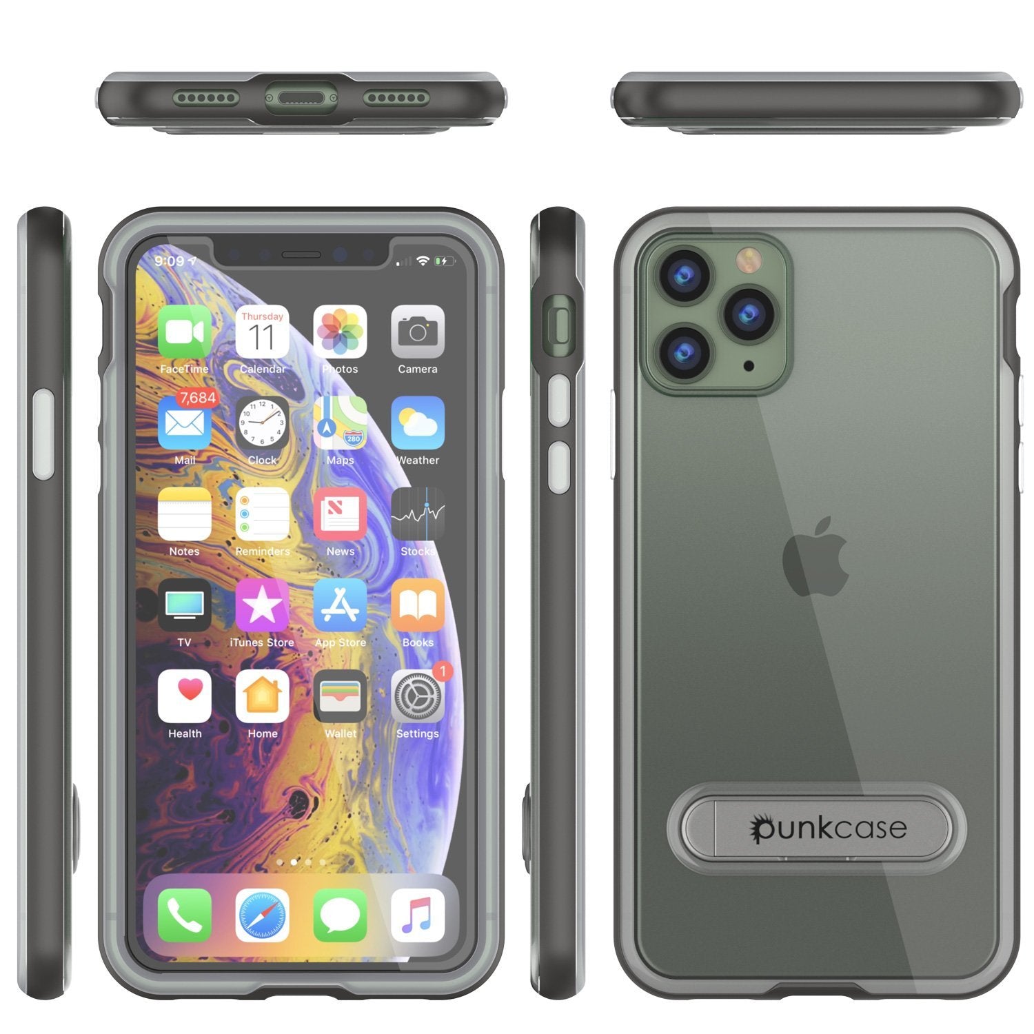 iPhone 12 Pro Case, PUNKcase [LUCID 3.0 Series] [Slim Fit] Protective Cover w/ Integrated Screen Protector [Grey]