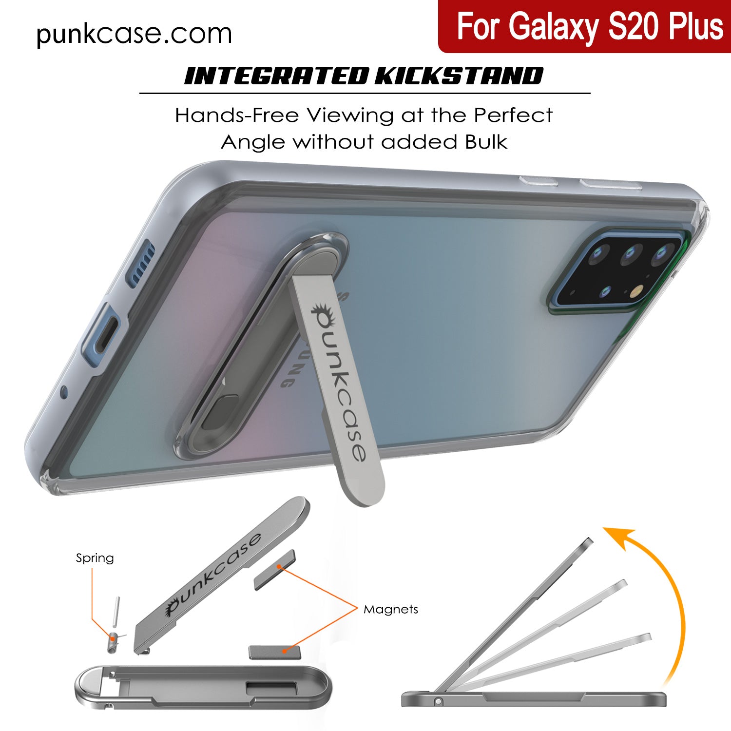 Galaxy S20+ Plus Case, PUNKcase [LUCID 3.0 Series] [Slim Fit] Armor Cover w/ Integrated Screen Protector [Silver]