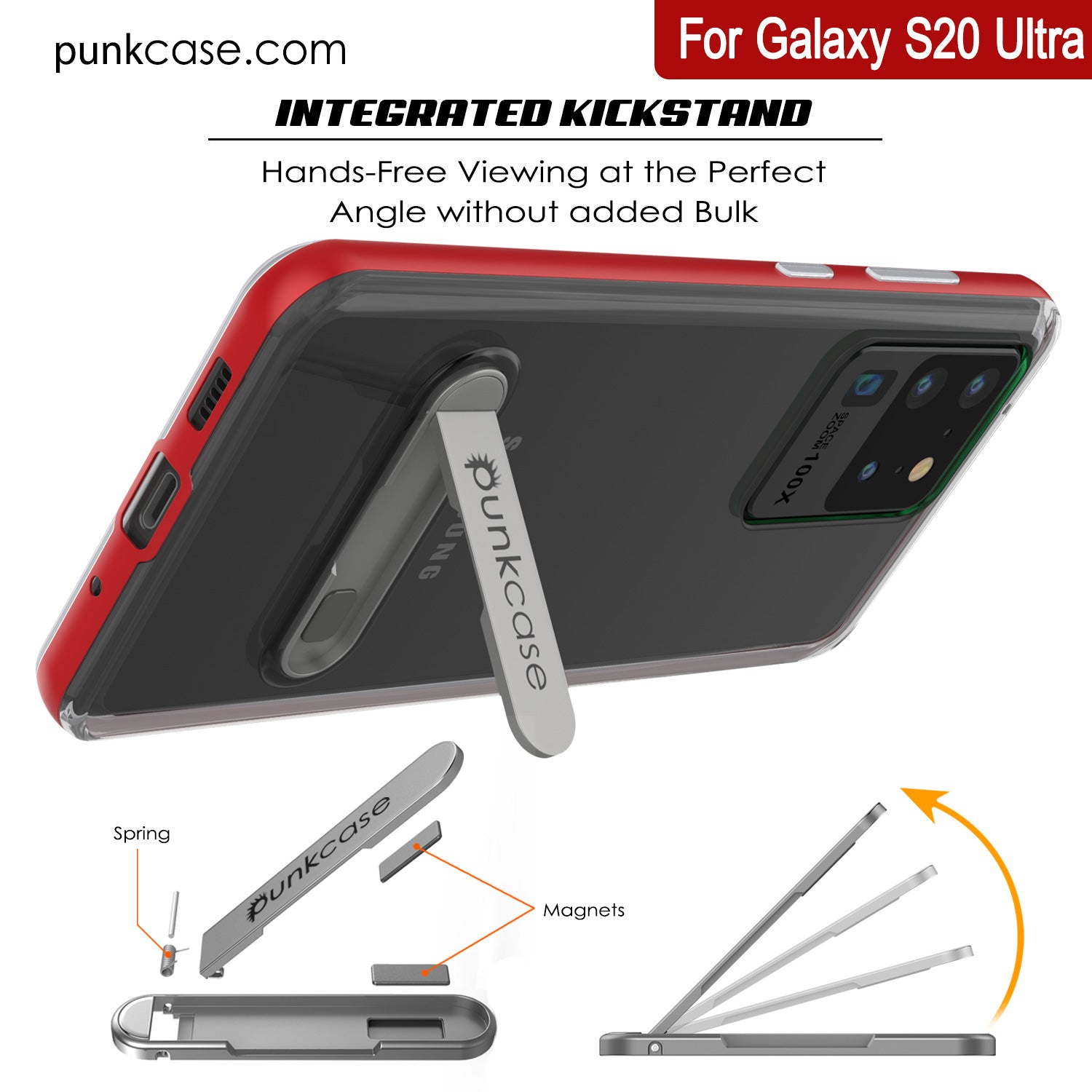 Galaxy S20 Ultra Case, PUNKcase [LUCID 3.0 Series] [Slim Fit] Armor Cover w/ Integrated Screen Protector [Red]