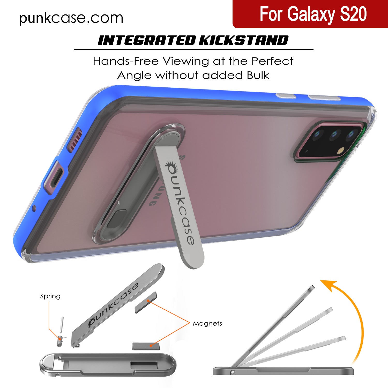 Galaxy S20 Case, PUNKcase [LUCID 3.0 Series] [Slim Fit] Armor Cover w/ Integrated Screen Protector [Blue]