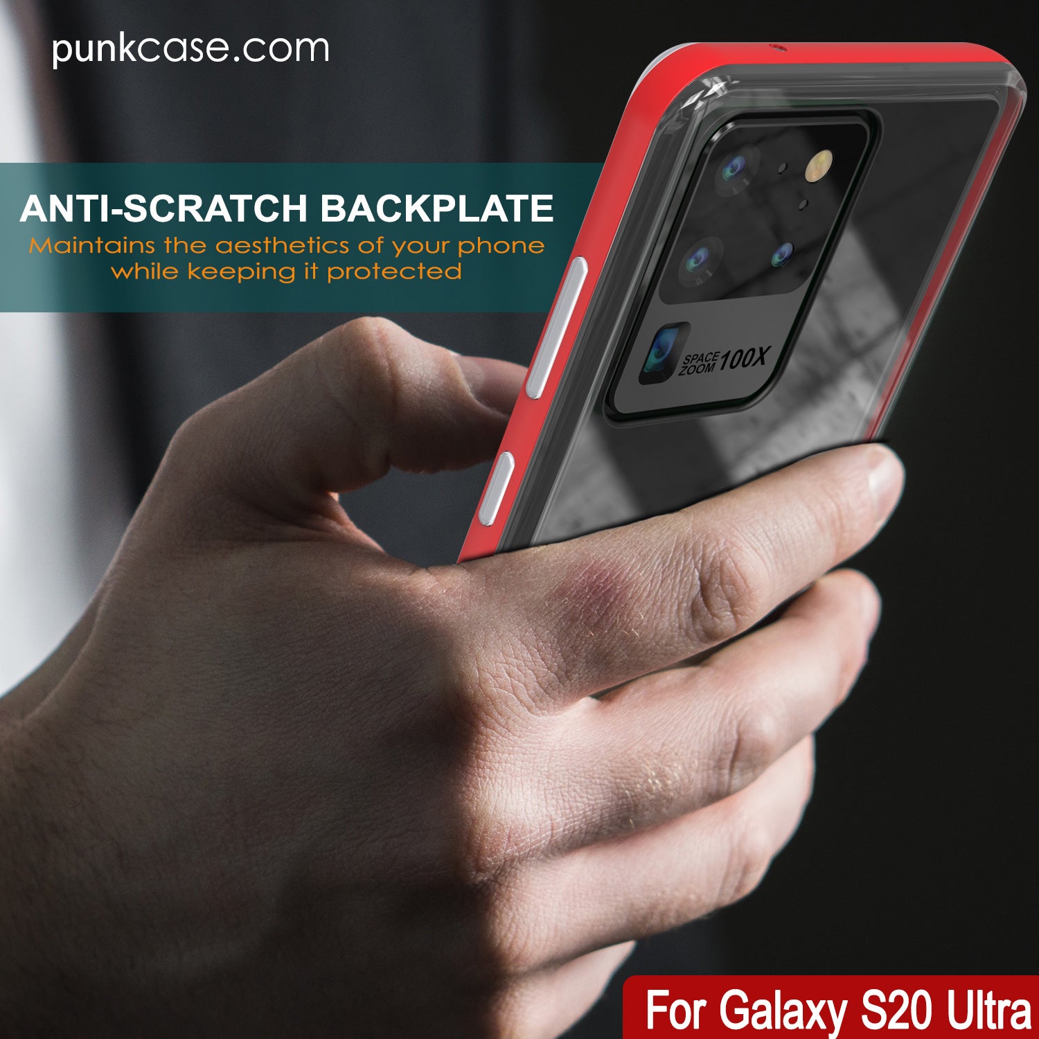 Galaxy S20 Ultra Case, PUNKcase [LUCID 3.0 Series] [Slim Fit] Armor Cover w/ Integrated Screen Protector [Red]