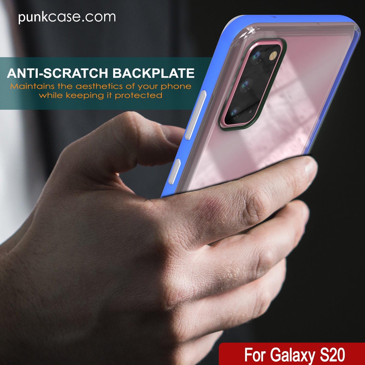 Galaxy S20 Case, PUNKcase [LUCID 3.0 Series] [Slim Fit] Armor Cover w/ Integrated Screen Protector [Blue]