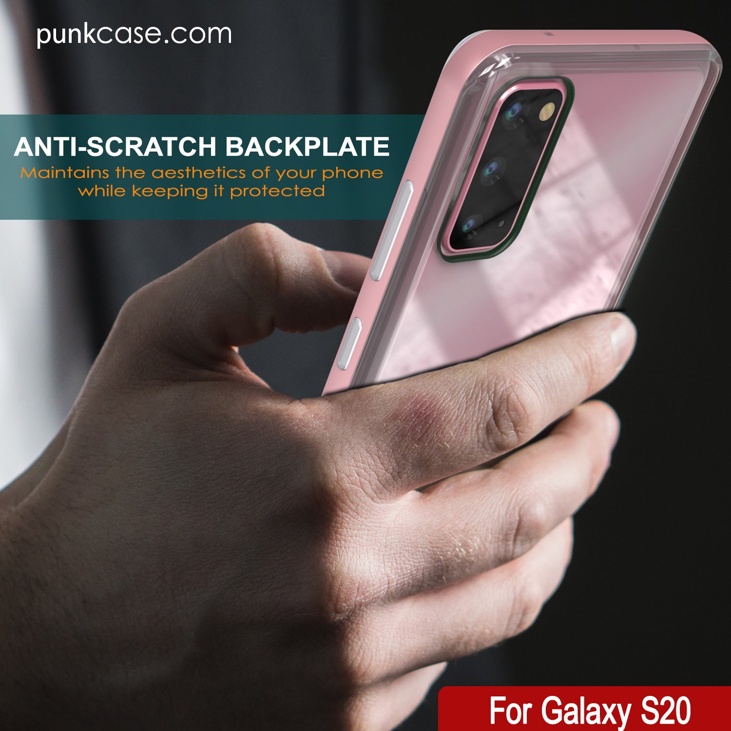 Galaxy S20 Case, PUNKcase [LUCID 3.0 Series] [Slim Fit] Armor Cover w/ Integrated Screen Protector [Rose Gold]