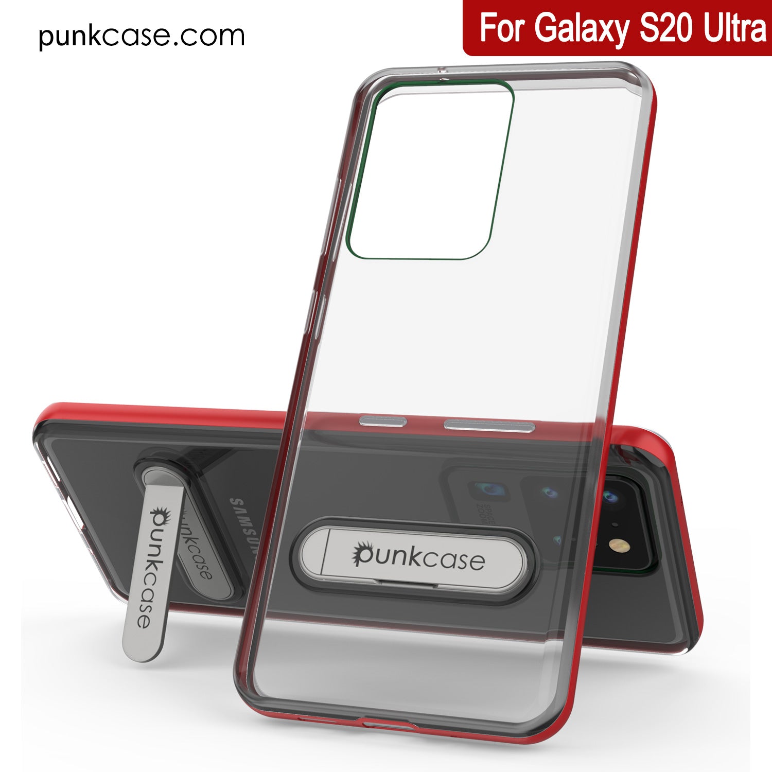 Galaxy S20 Ultra Case, PUNKcase [LUCID 3.0 Series] [Slim Fit] Armor Cover w/ Integrated Screen Protector [Red]