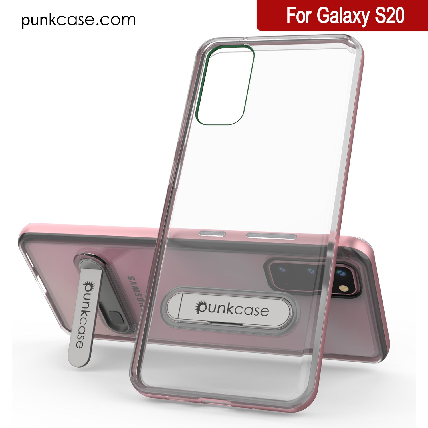 Galaxy S20 Case, PUNKcase [LUCID 3.0 Series] [Slim Fit] Armor Cover w/ Integrated Screen Protector [Rose Gold]