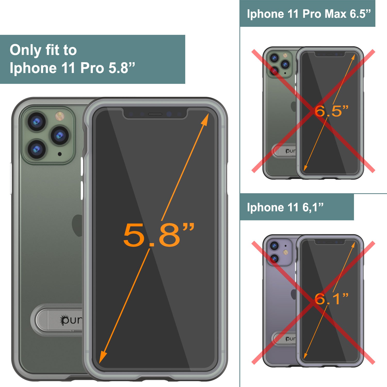 iPhone 11 Pro Case, PUNKcase [LUCID 3.0 Series] [Slim Fit] Armor Cover w/ Integrated Screen Protector [Grey]