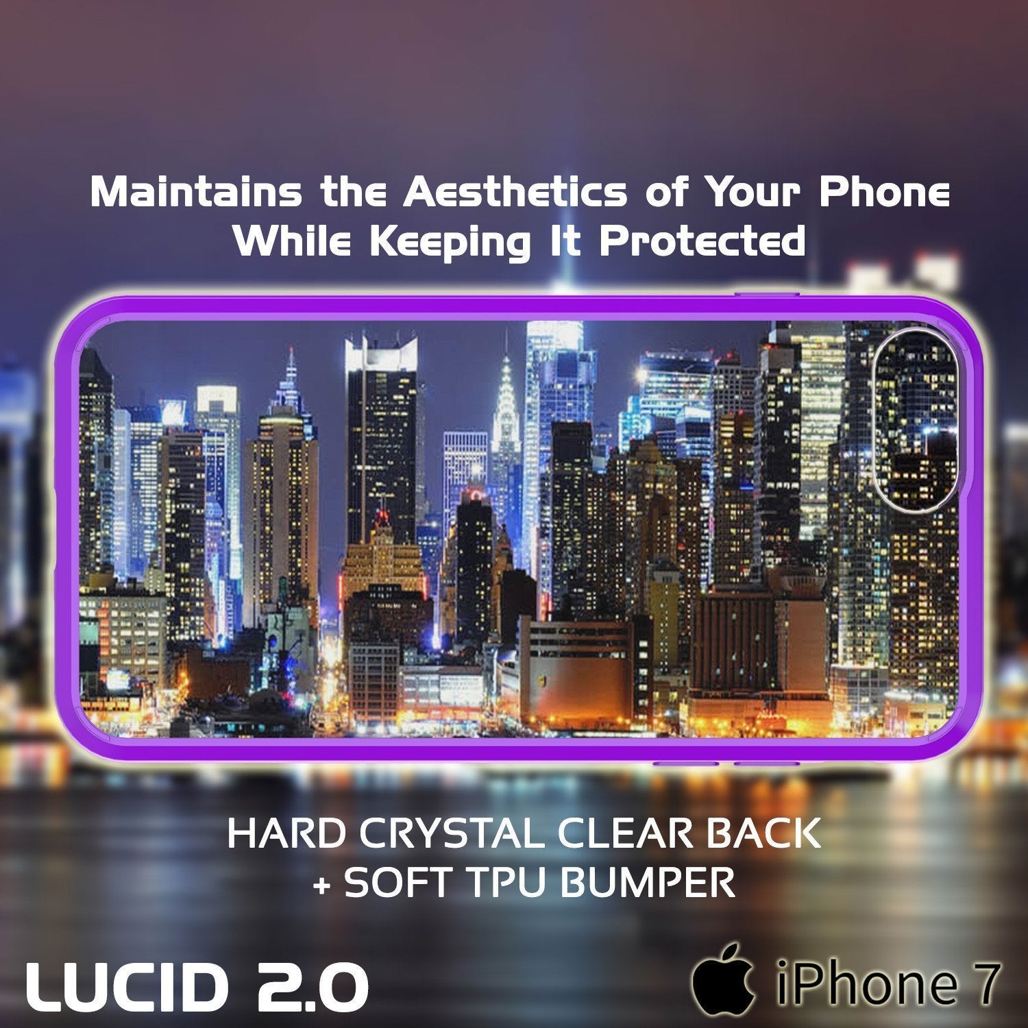 iPhone 8+ Plus Case Punkcase® LUCID 2.0 Purple Series w/ PUNK SHIELD Screen Protector | Ultra Fit