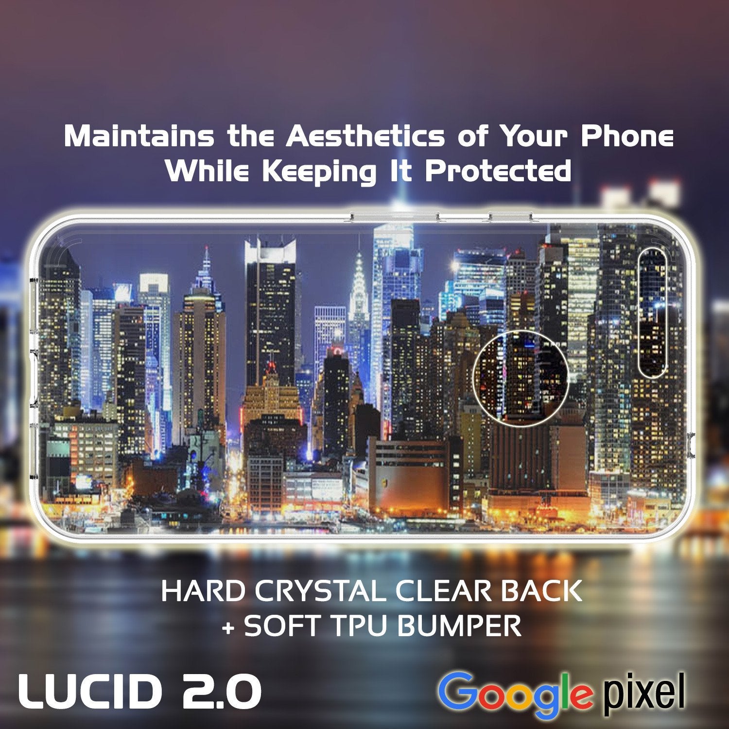 Google Pixel XL Case Punkcase® LUCID 2.0 Clear Series w/ PUNK SHIELD Glass Screen Protector | Ultra Fit