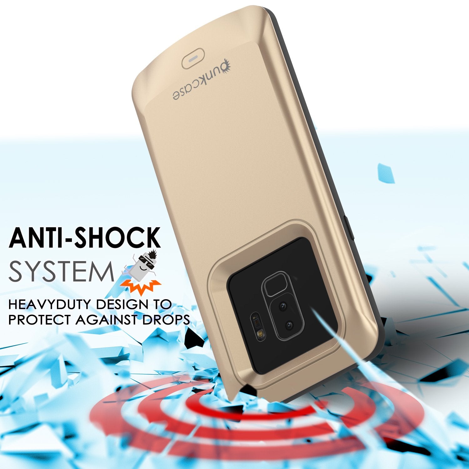 Galaxy S9 Plus Case, PunkJuice 5000mAh Fast Charging Power Bank[Gold]