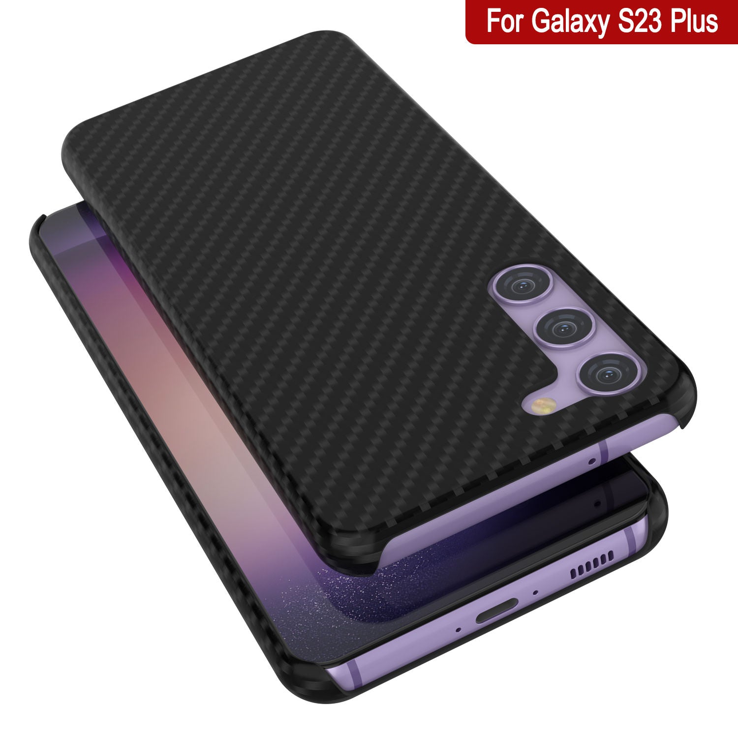 Galaxy S24 Plus Case, Punkcase CarbonShield, Heavy Duty & Ultra Thin Cover [shockproof][non slip] [Black]