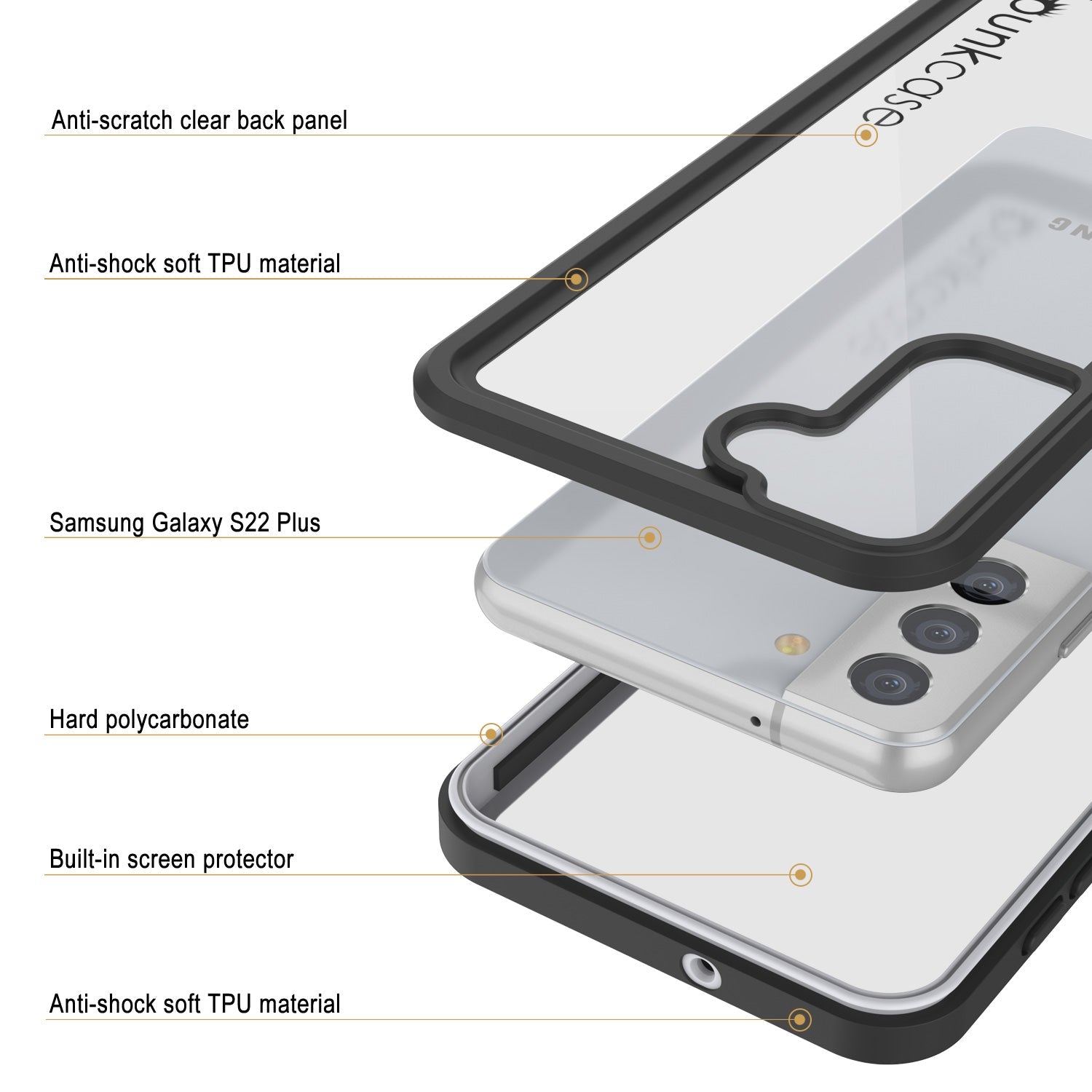 Galaxy S22+ Plus Water/ Shock/ Snow/ dirt proof [Extreme Series] Punkcase Slim Case [White]