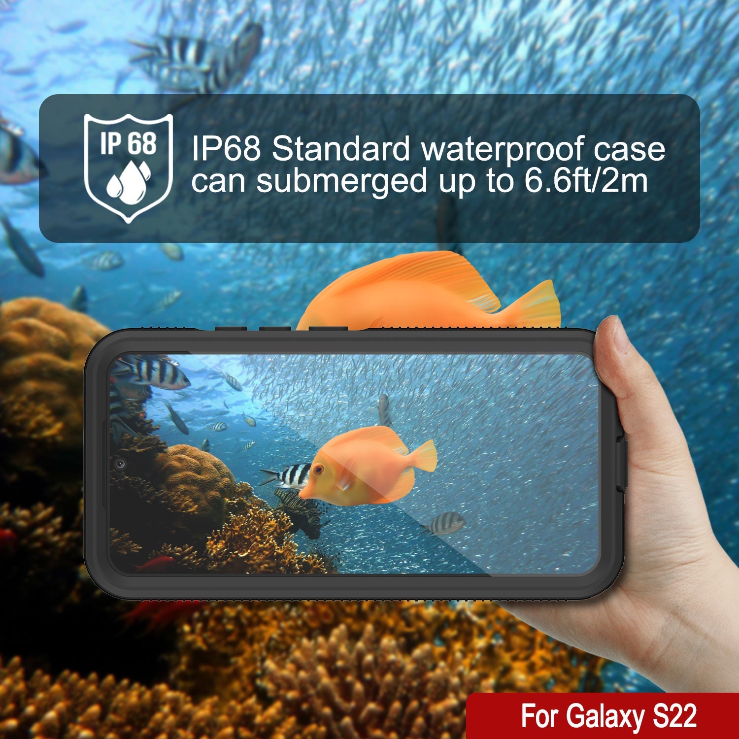 Galaxy S22 Waterproof Case PunkCase Ultimato Teal Thin 6.6ft Underwater IP68 Shock/Snow Proof [Teal]